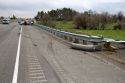 Automoblie accident scene with skid marks on the interstate near Jerome, Idaho.
