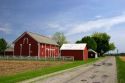 Red barn and farm near Bryan, Ohio.