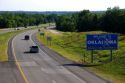 Welcome to Oklahoma sign on Interstate 40 at the Arkansas border.