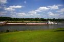 A tugboat and river barge on the Tennessee River at Shiloh, Tennessee.