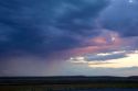 Rain falling from clouds in the desert east of Boise, Idaho.