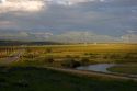 Late evening view of Teton Valley in Idaho along highway 33.