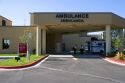 Ambulance parked at the emergency entrance to the West Valley Medical Center in Caldwell, Idaho.