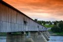The longest coverd bridge in the world crossing the St. John River at Hartland, New Brunswick, Canada.