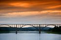 Arched bridge crossing the St. John River at Hartland, New Brunswick, Canada.