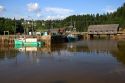 Mid tide at the Bay of Fundy at St. Martins, New Brunswick, Canada.