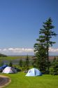 Tent camping at Lord Selkirk Park on Prince Edward Island, Canada.