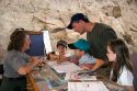 Father and children with Park Ranger at Dinosaur National Monument near Vernal, Utah.  (Model released)