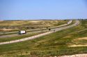 Automobiles travel on Interstate 80 near Pine Bluff, Nebraska.