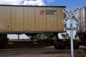Union Pacific Railroad crossing near Central City, Nebraska.