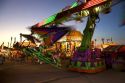 Children on a  thrill ride at the Iowa state fair in Des Moines.