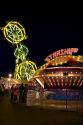 Fair rides at the Iowa state fair in Des Moines.