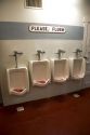 Urinals in the mean's restroom in the Parke County Courthouse at Rockville, Indiana.