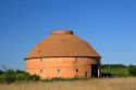 Round brick barn in Traer, Iowa.