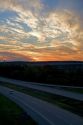 Sunset over U.S. Highway 67 near Park Hills, Missouri.