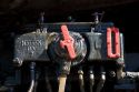 Close up detail of Historic Challenger locomotive steam engine during September 2005 visit to Boise, Idaho.