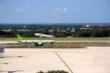 Airplanes taking off and landing at the Tampa International Airport, Tampa, Florida.