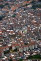 Aerial view of crowded favela housing in Sao Paulo, Brazil.