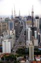 Aerial view of Avenida Paulista and Sao Paulo, Brazil.