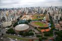Aerial view of st‡dio êcaro de Castro Mello e Gin‡sio do ibirapuera in Sao Paulo, Brazil.