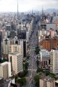Aerial view of the Avenida Paulista and Sao Paulo, Brazil.