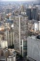 Aerial view of high rise buildings in Sao Paulo, Brazil. Edificio Italia is the focal point.