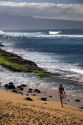 A beach scene in Maui, Hawaii at Lower Paia Beach.