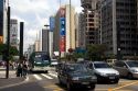 Traffic on Avenida Paulista in Sao Paulo, Brazil.