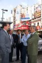 Business men talk on the street in Buenos Aires, Argentina.