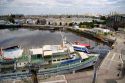 Boats docked in the La Boca area of Buenos Aires, Argentina.