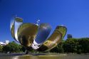 Floralis Generica kinetic sculpture designed by Marta Minujin at the United Nations Plaza in Buenos Aires, Argentina.