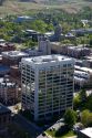 Aerial view of the One Capitol Center Building in downtown Boise, Idaho.