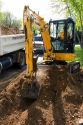 Track mounted backhoe on a construction project in Boise, Idaho.