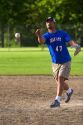 Man pitching in a game of softball in Boise, Idaho.
