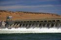 McNary Dam spans the Columbia River between Washington and Oregon at Umatilla, Oregon.