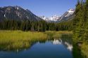 Scenic view of the Washington Cascade Mountains near Snoqualmie, Washington.