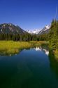Scenic view of the Washington Cascade Mountains near Snoqualmie, Washington.
