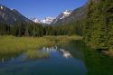 Scenic view of the Washington Cascade Mountains near Snoqualmie, Washington.