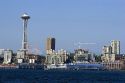 Cityscape view including the Space Needle at Seattle, Washington.