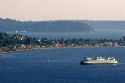 Washington State Ferry Boat in Elliott Bay at Seattle, Washington.