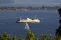 Washington State Ferry Boat in Elliott Bay at Seattle, Washington.