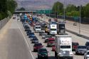 Heavy traffic on Interstate 84 near Boise, Idaho.