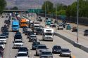 Heavy traffic on Interstate 84 near Boise, Idaho.