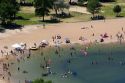 Beach scene at Sandy Point recreation area near Boise, Idaho.