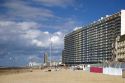 Apartment building along the beach at Nieuwpoort in the province of West Flanders, Belgium.