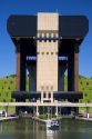 A view of the Strepy-Thieu boat lift on a branch of the Canal du Centre near the town of La Louviere in the province of Hainaut, Belgium.