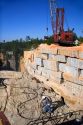Worker drilling in a granite quarry in Elberton, Georgia.