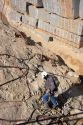 Worker drilling in a granite quarry in Elberton, Georgia.