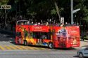Double decker Turibus on the Paseo de la Reforma in Mexico City, Mexico.