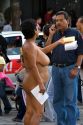 Naked Mexican protesters calling for an investigation of politicians in Mexico City, Mexico.